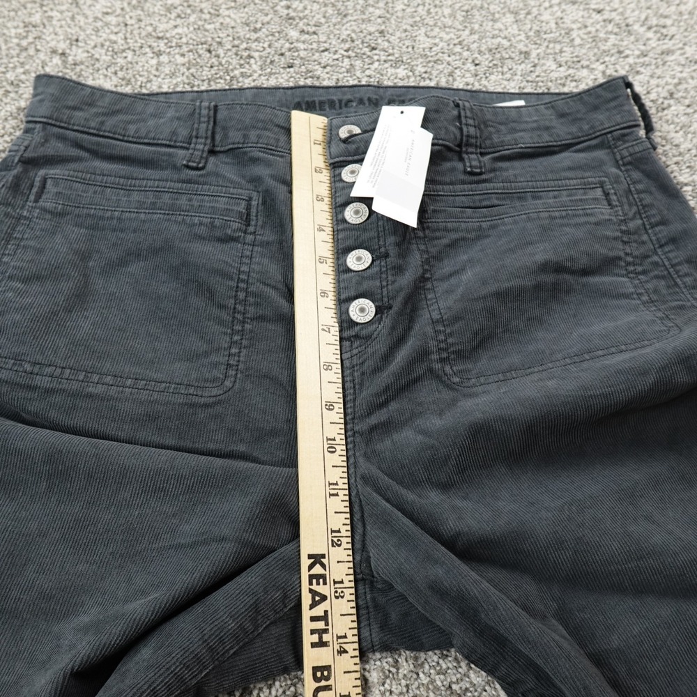 NEW American Eagle Jeans Womens 16 Blue Gray Corduroy Hi Rise Flare Flex Stretch - Picture 5 of 14